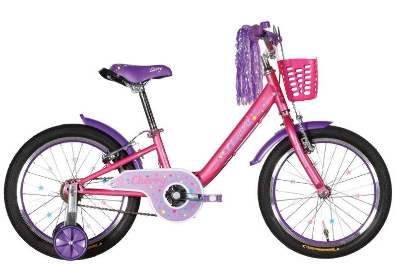 Велосипед Формула дитячий  ST 18" Formula CHERRY Vbr рама-9" рожевий з бузковим 2024 крила