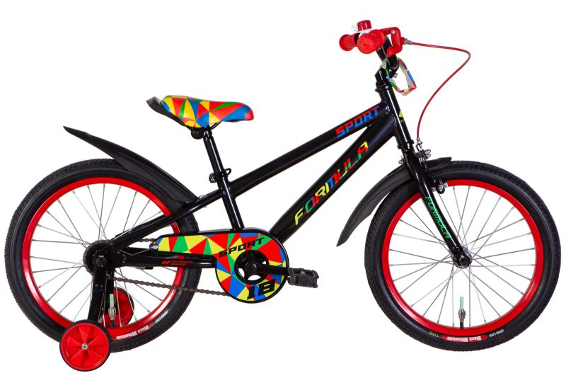 Велосипед Формула дитячий  ST 18" Formula SPORT BH рама-9" чорний 2024 крила