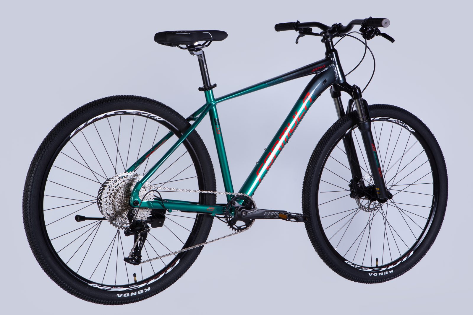 Велосипед AL 29" Formula ZEPHYR EXPERT HDD рама-19" темно-сріблястий з зеленим 2025 замовити