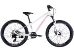 Велосипед Формула підлітковий гірський спортивний  AL 24" Formula THOR DD CS рама-12" біло-рожевий 2025 для бездоріжжя купити