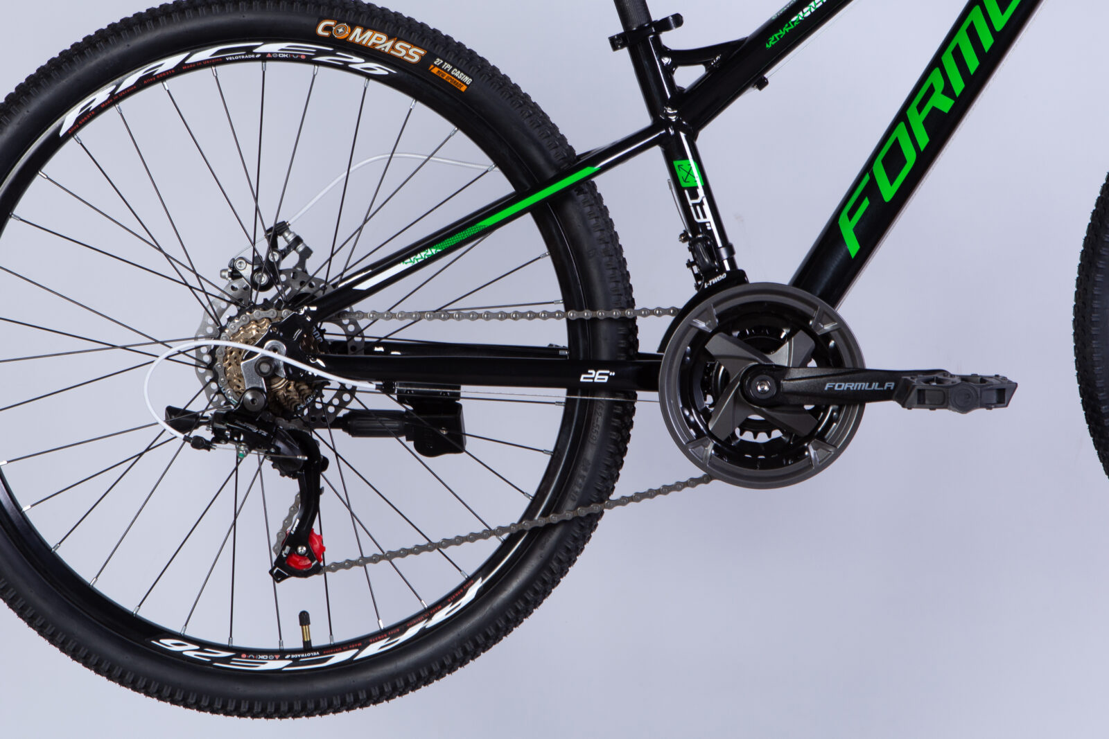 Велосипед AL 26" Formula BLACKWOOD DD FR рама-13" чорно-зелений 2025 Формула
