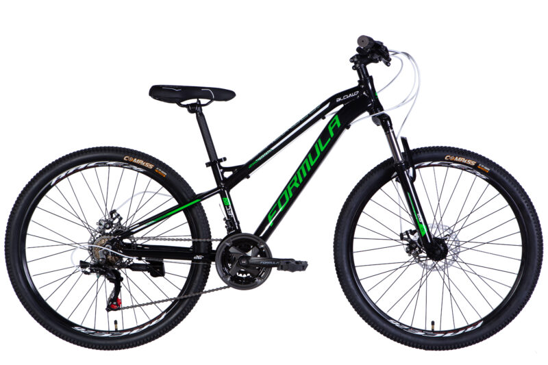 Велосипед Формула підлітковий гірський спортивний  AL 26" Formula BLACKWOOD DD FR рама-13" чорно-зелений 2025 для бездоріжжя купити